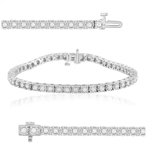 1.00 Carat Round Natural Diamond Tennis Bracelets