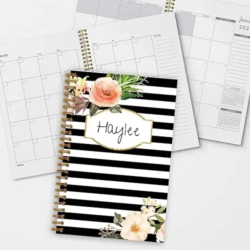 Floral Personalized Monthly and Weekly Planner